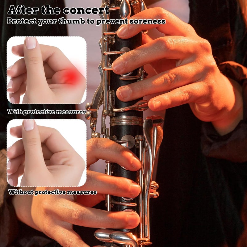 Skrfren 5 PCS Comfortable Rubber Clarinet Thumb Rest Cushion Protector, Soft Silicone Clarinet Oboe Thumb Rest Cushion Protector, Black Silicone Thumbs Rests for Most Clarinets Oboes, Black - Image 5